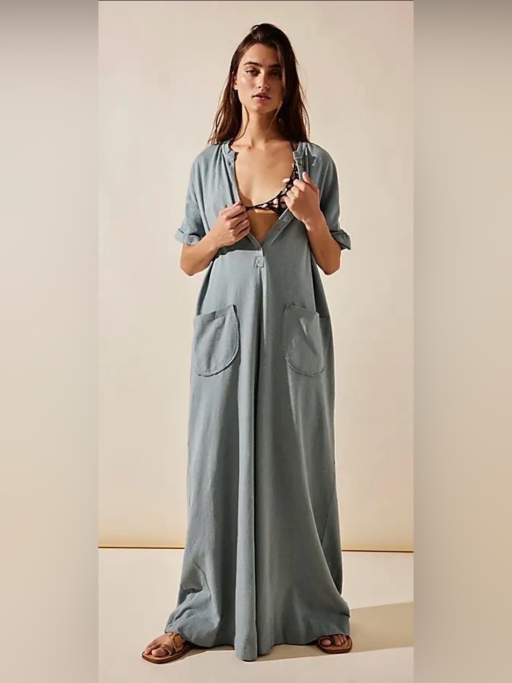 Free People Relaxed Jumpsuit in Slate NWT